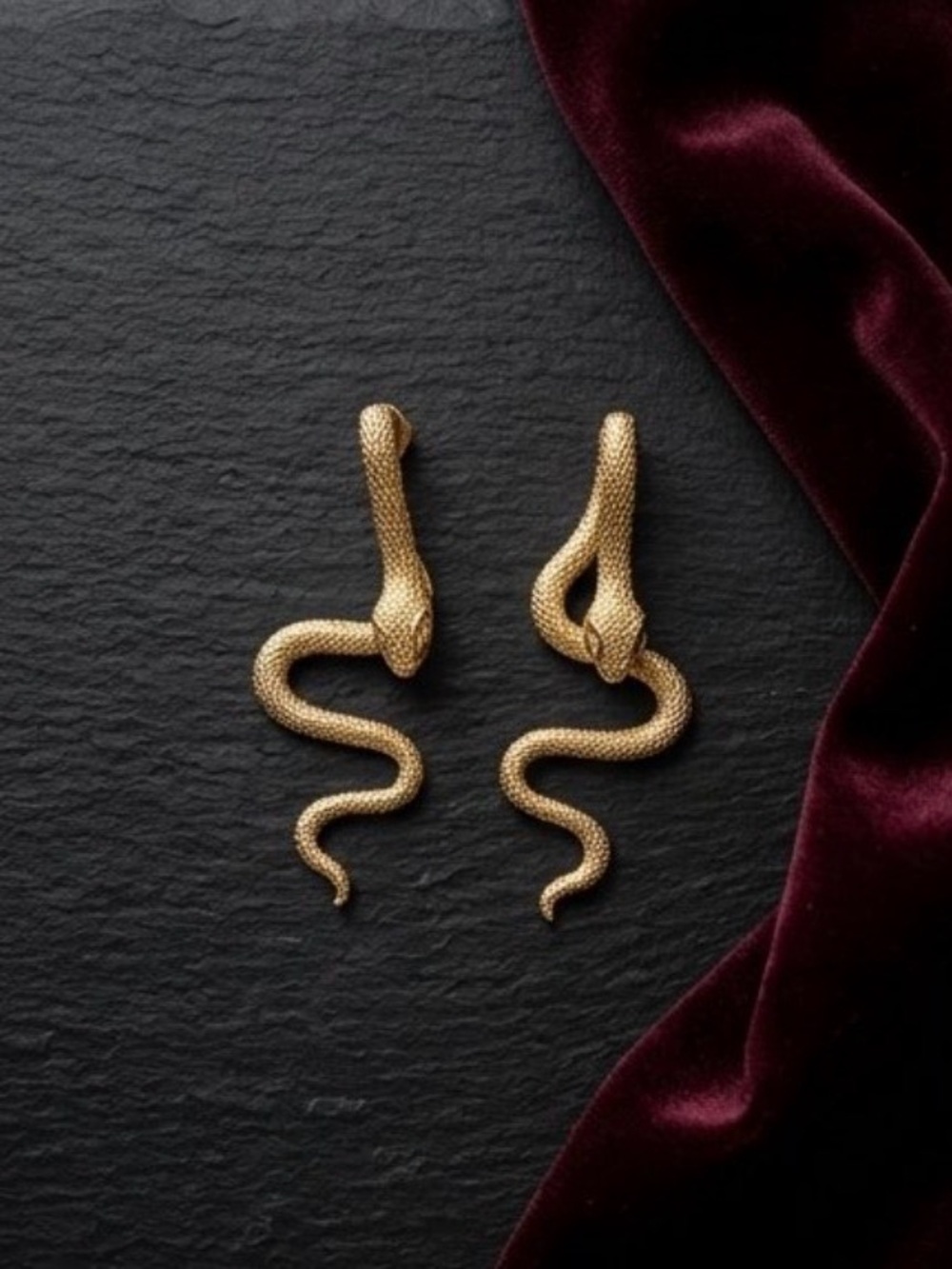 Gold Snake Decor for Reptile Enclosures - Gold